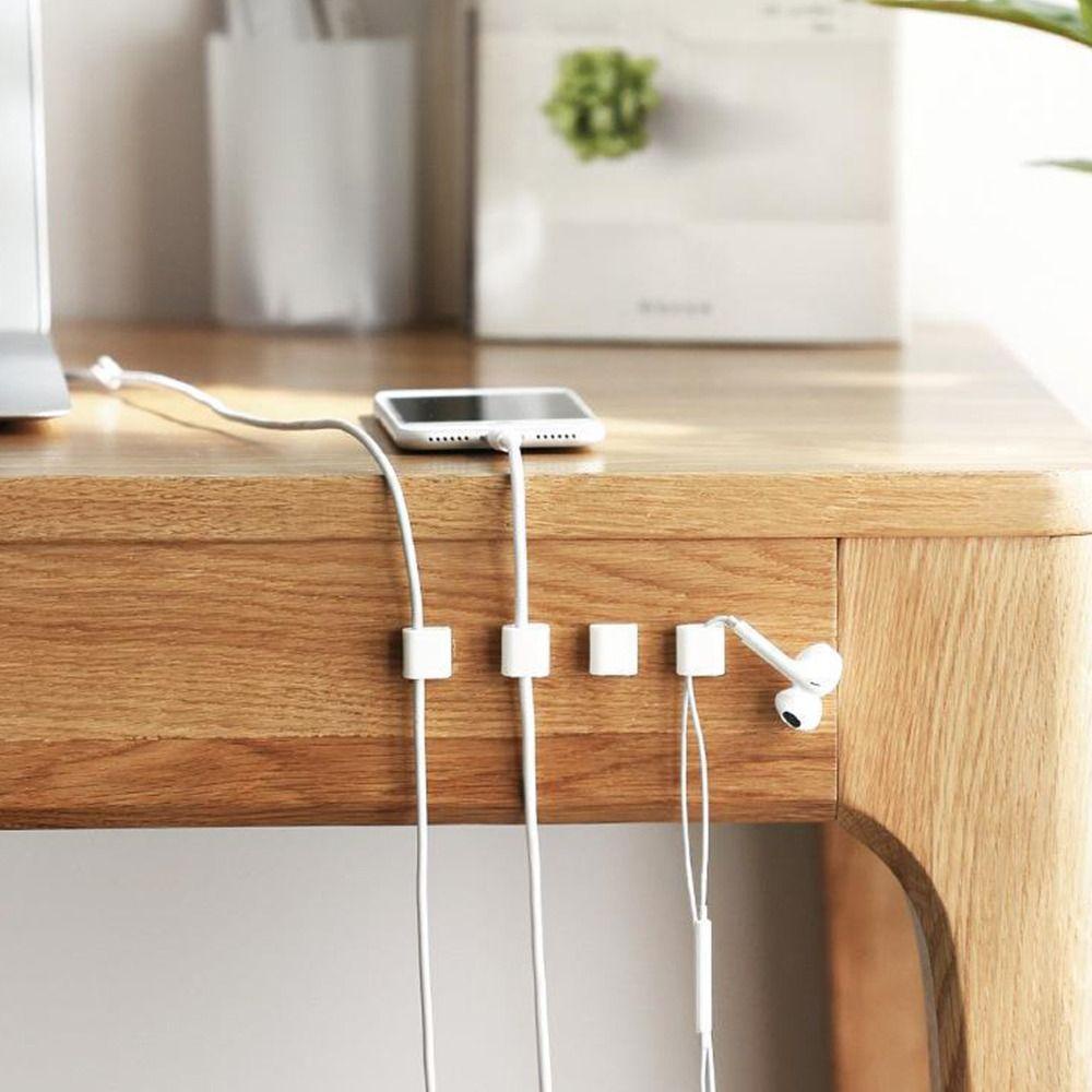 Populer 8pcs Penjepit Kabel Tetap Penjepit Kawat Rumah Tangga Klip Kawat Desktop Manajer Kabel