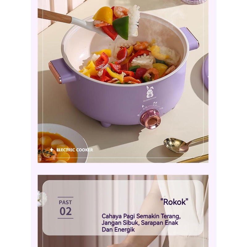 【COD】Keramik Jati 3.5L Panci Masak Listrik Rumah Panci Panas Listrik Kapasitas Besar Panci Panas Listrik Multifungsi