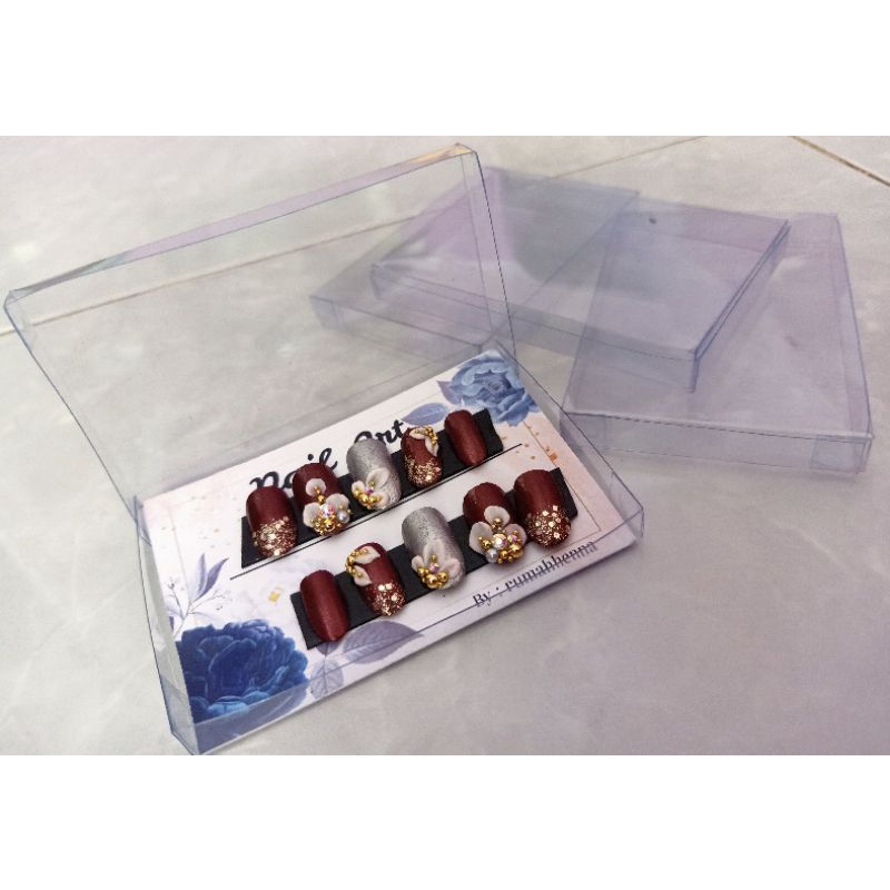 [ BOX MIKA KUKU PALSU ] box mika nail art / 9x6cm kotak nail art kuku palsu custom