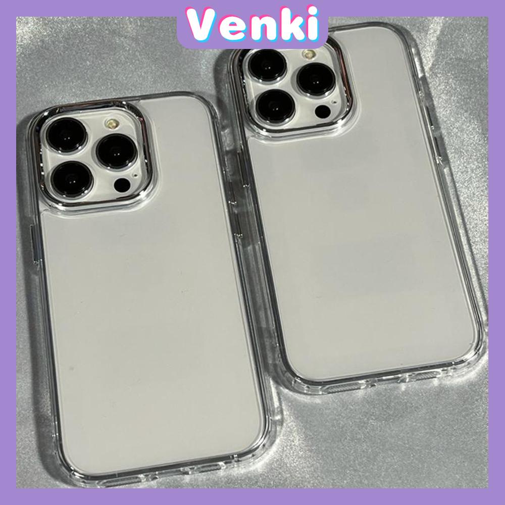 VENKI-Untuk iPhone Case Mewah Disadur Lensa Soft Case TPU Perlindungan Kamera Clear Case Bisnis Sederhana Kompatibel iPhone 14 Pro Max 13 Pro max 12 Pro Max 11 xr xs max 7 6S