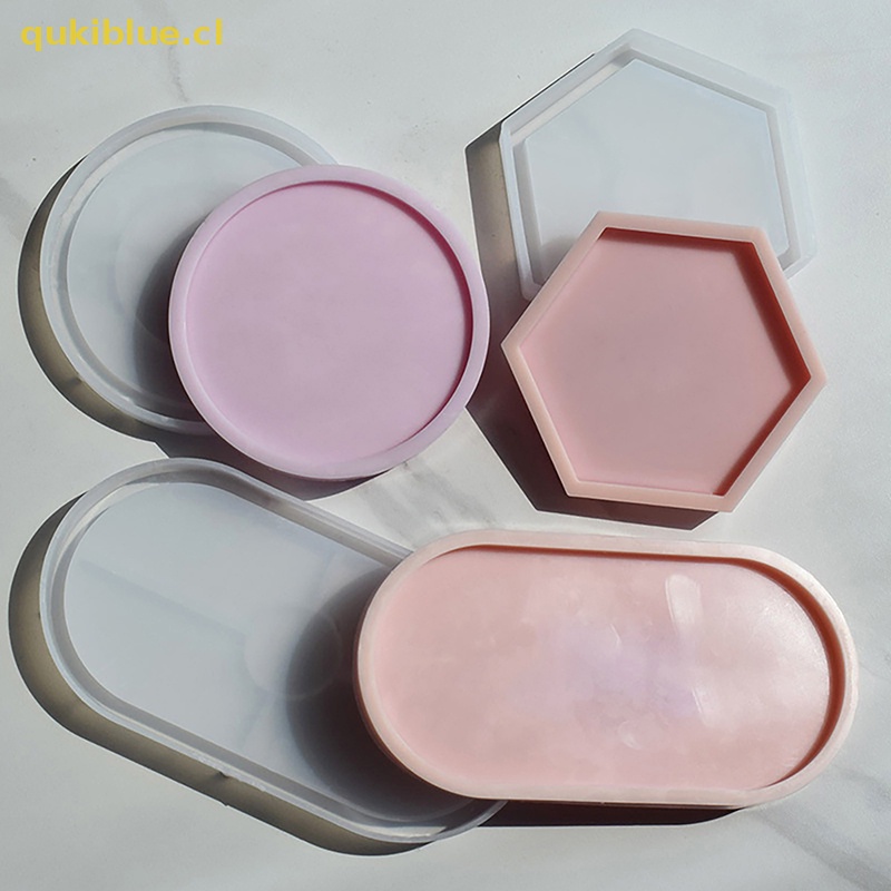 Qukiblue Tray Cetakan Kotak Penyimpanan Cetakan Silikon DIY Coaster Crystal Mold Asbak Pot Cetakan cl