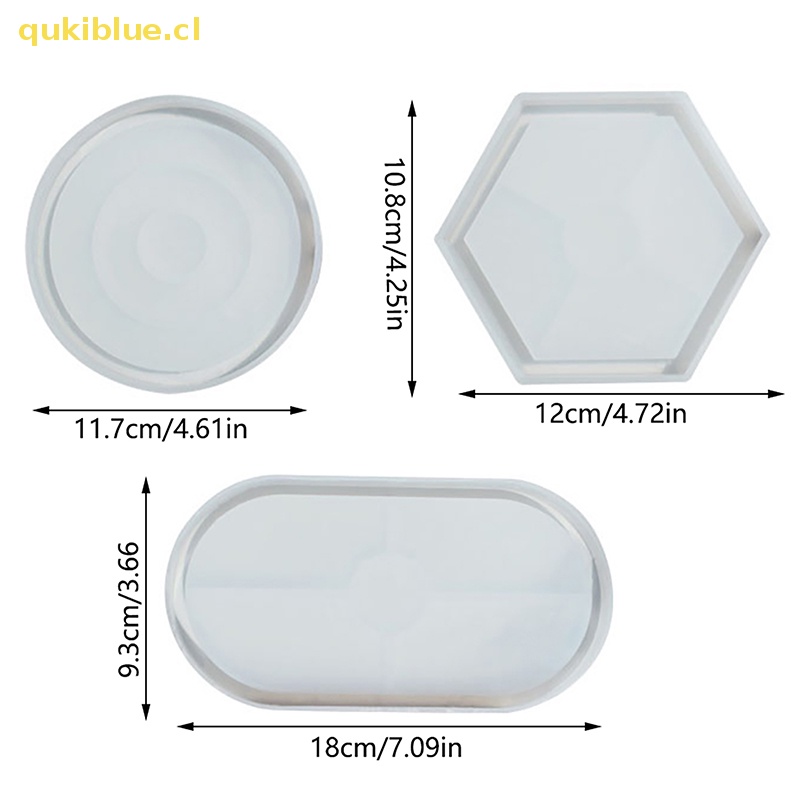 Qukiblue Tray Cetakan Kotak Penyimpanan Cetakan Silikon DIY Coaster Crystal Mold Asbak Pot Cetakan cl