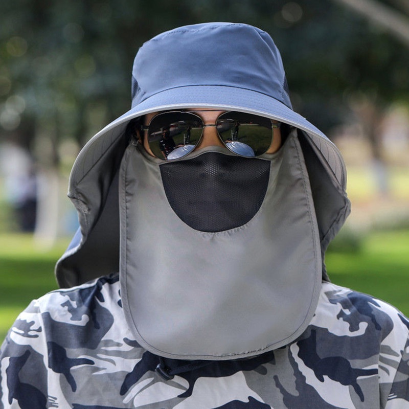Topi Matahari, Topi Matahari Laki-Laki Musim Panas, Topi Memancing Yang Dapat Dilepas, Topi Nelayan Tahan UV Luar Ruangan, Topi Matahari, Menutupi Wajah