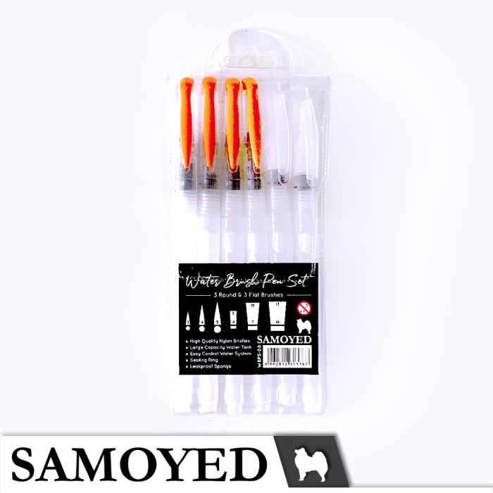 

Kuas Lukis Cat Air / Water Brush Pen Set isi 6 Buah - Samoyed