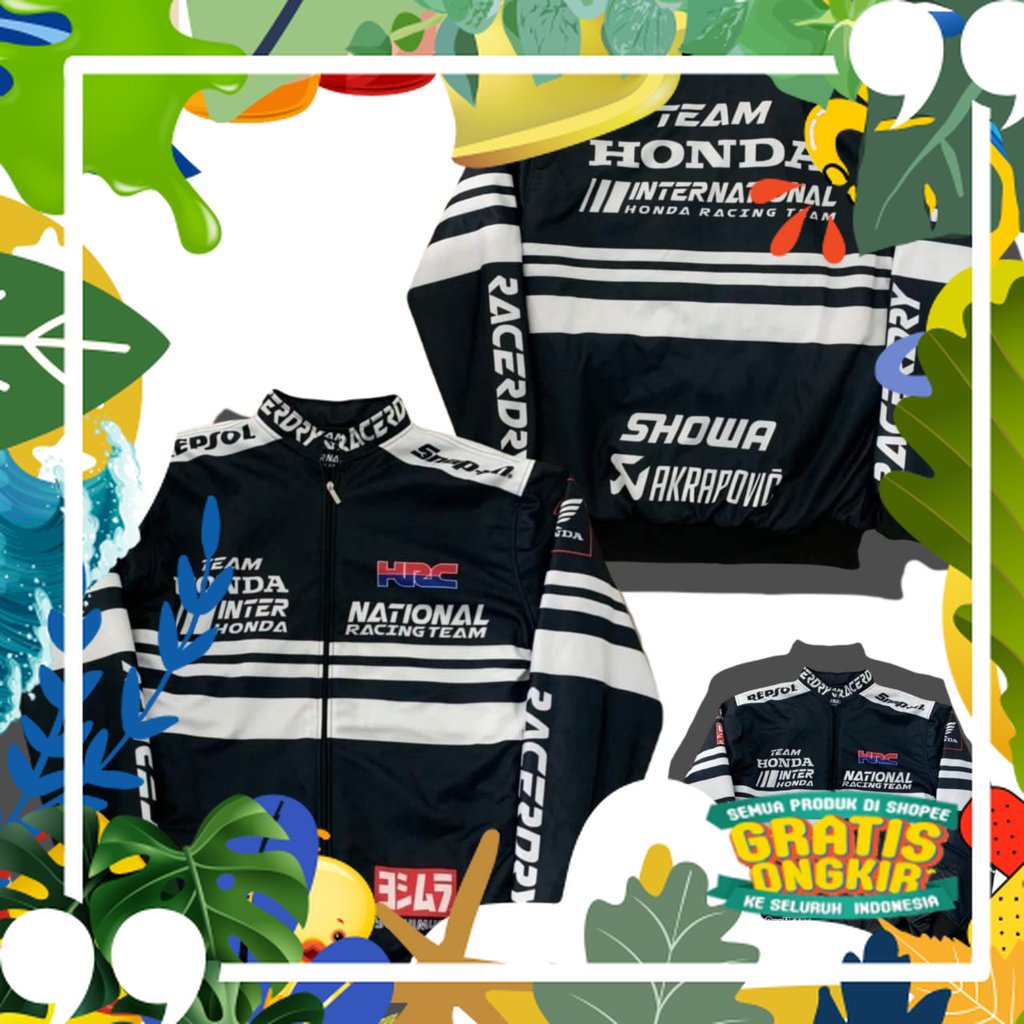 Jaket Nascar Sunmori Team Honda Internasional Jaket Racing Honda HRC Rothmans/ Besar Kecil Sedang