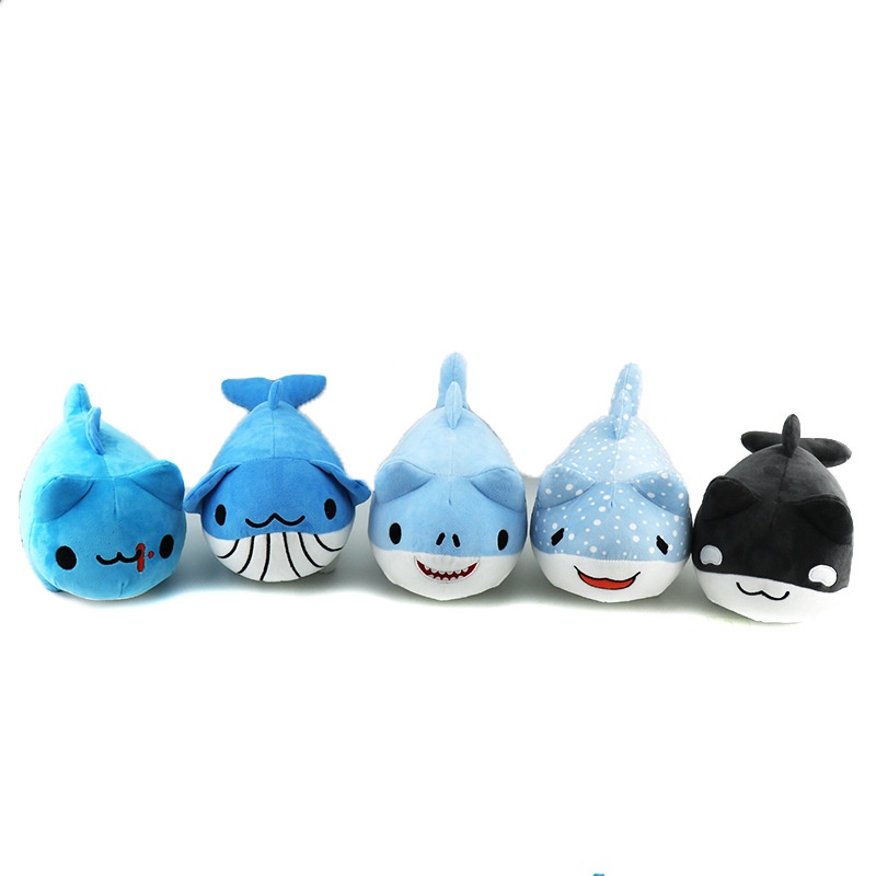 5pcs Aphmau Meow Meong Kucing Kartun Lucu Mainan Mewah 20 cm Ocean cat worm Ikan Cacing Boneka