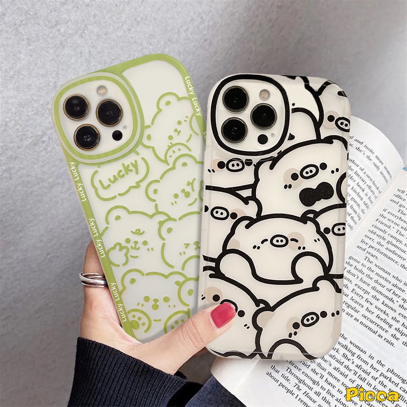 Case Bebek Lucu Imut Untuk Infinix Hot10 11Play 10Play 9Play Smart 6 5 Hot 11 9 11s 10 Lite 10T 10s Note8 Kartun Beruang Beruntung Babi Soft Tpu Lovely Full Back Cover