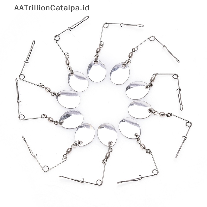 Aatrillioncatalpa 10pcs Stainless Steel Jig Spinner Kawat Bentuk Spinner Aksesoris Alat Pancing ID