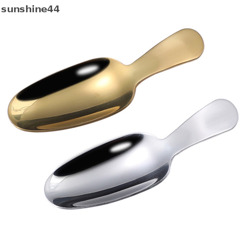 Sunshine Sendok Stainless Steel Mini Bumbu Dapur Bumbu Sendok Gula Teh Kopi Sendok Gagang Pendek Kayu Anak Sendok Gadget Dapur ID