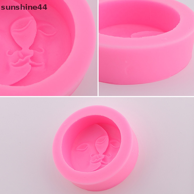 Cetakan Sabun Silikon Sunshine Moon Love Matahari Handmade Ornaments Plester Mold ID