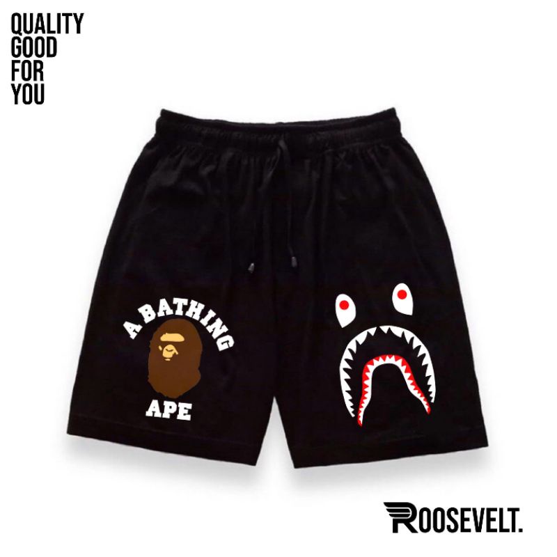 Celana Pendek Bape / Celana Hypebeast / Boxer Bape / Celana Pendek Hitam Santai / Celana Kolor