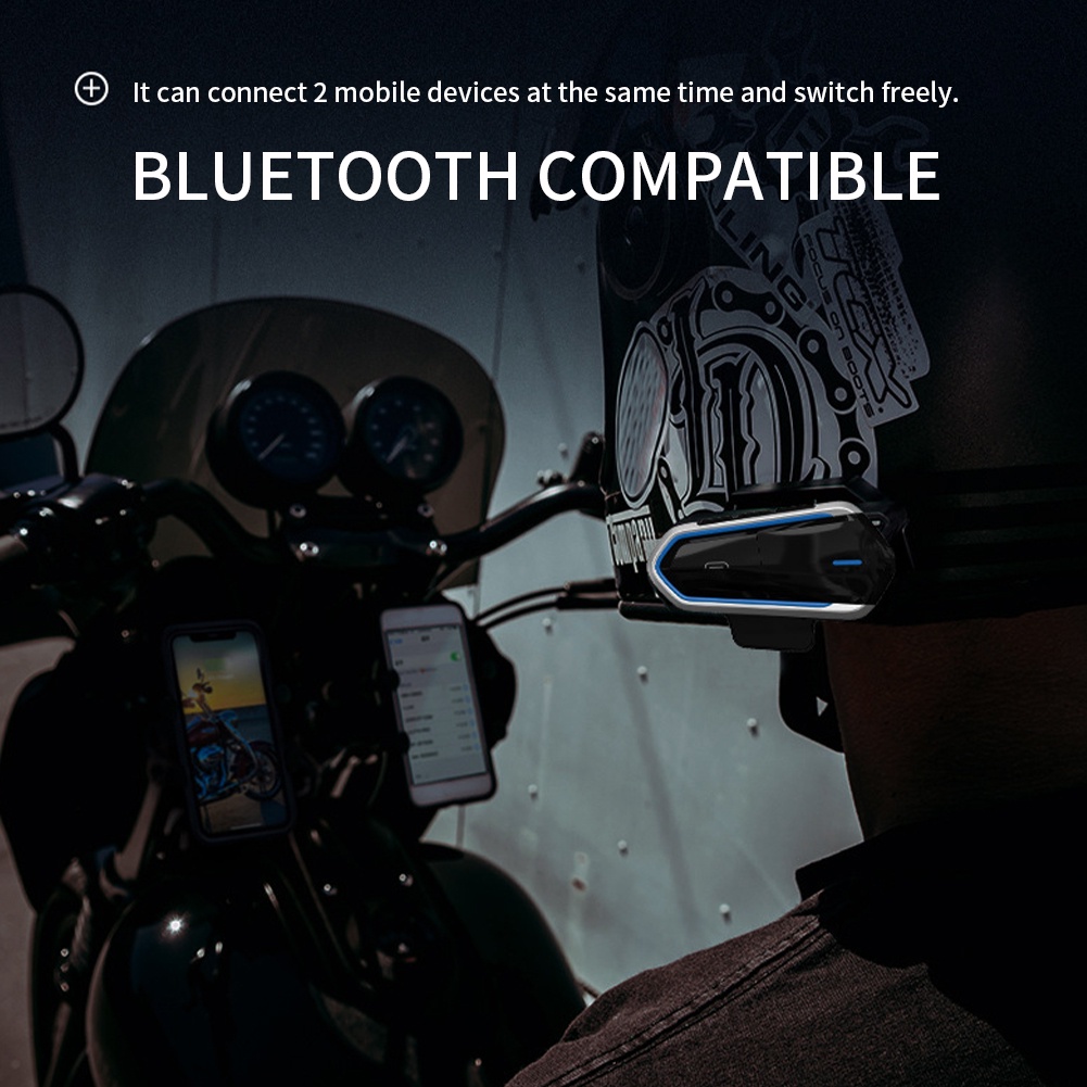 Helm Sepeda Motor Headset Bluetooth Headset Hands Free Call Kit IP67 Bluetooth 5.0