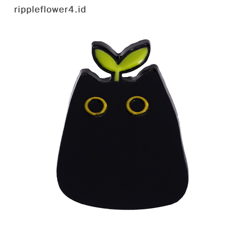 {rippleflower4.id} Gaya Punk Kecil Kartun Hitam Bentuk Kucing Logam Enamel Bros Fashion Kreatif Hewan Lencana Pin Perhiasan Hadiah Aksesoris~