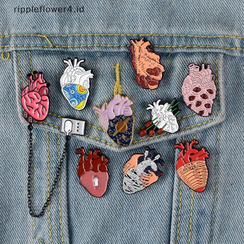 {rippleflower4.id} Kartun Pin Organ Khusus Lencana Fashion Anatomi Enamel Pin Brain Brooch Gift~