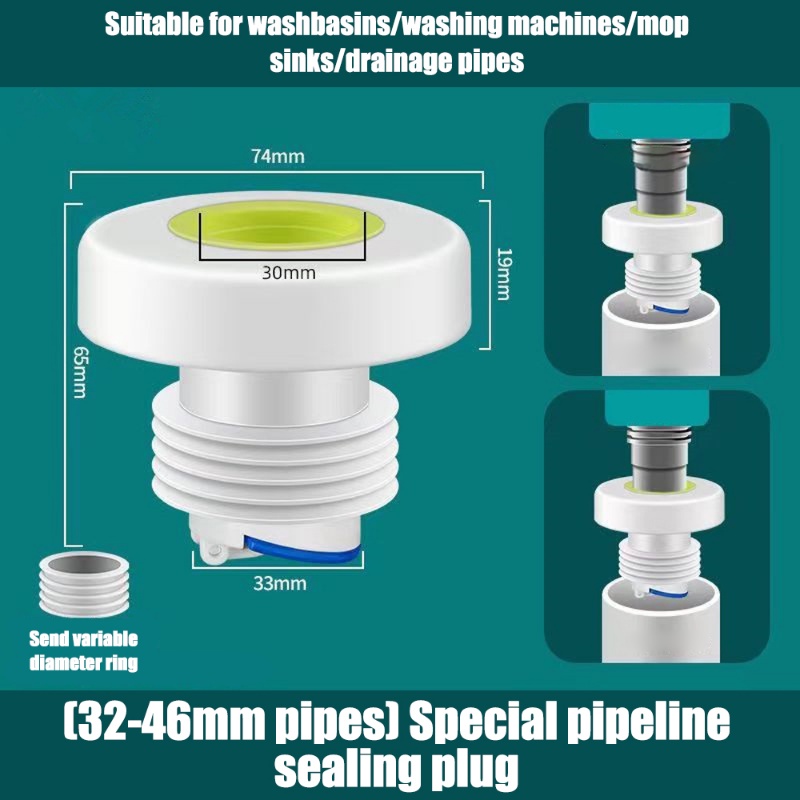 1pc Plug Pipa Saluran Wastafel/Konektor Pipa Anti Serangga Mesin Cuci/ Penutup Saluran Air Rumah Tangga Anti Bau