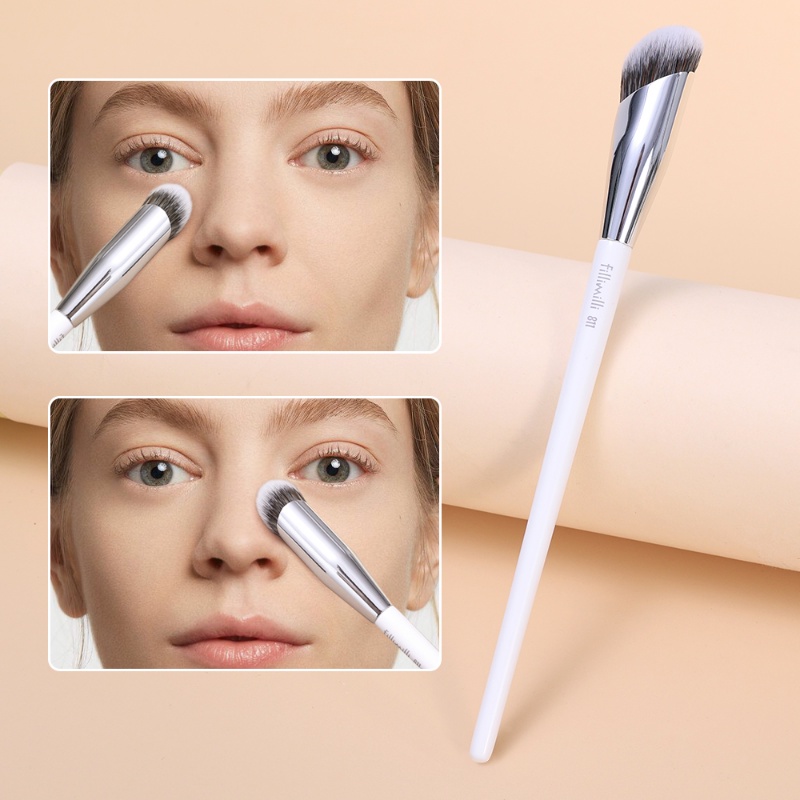 Kuas Concealer Khusus Wajah Presisi Lembut Berbulu Noda Brush Penutup Jerawat Lingkaran Gelap Multi-Fungsi Detail Alat Makeup