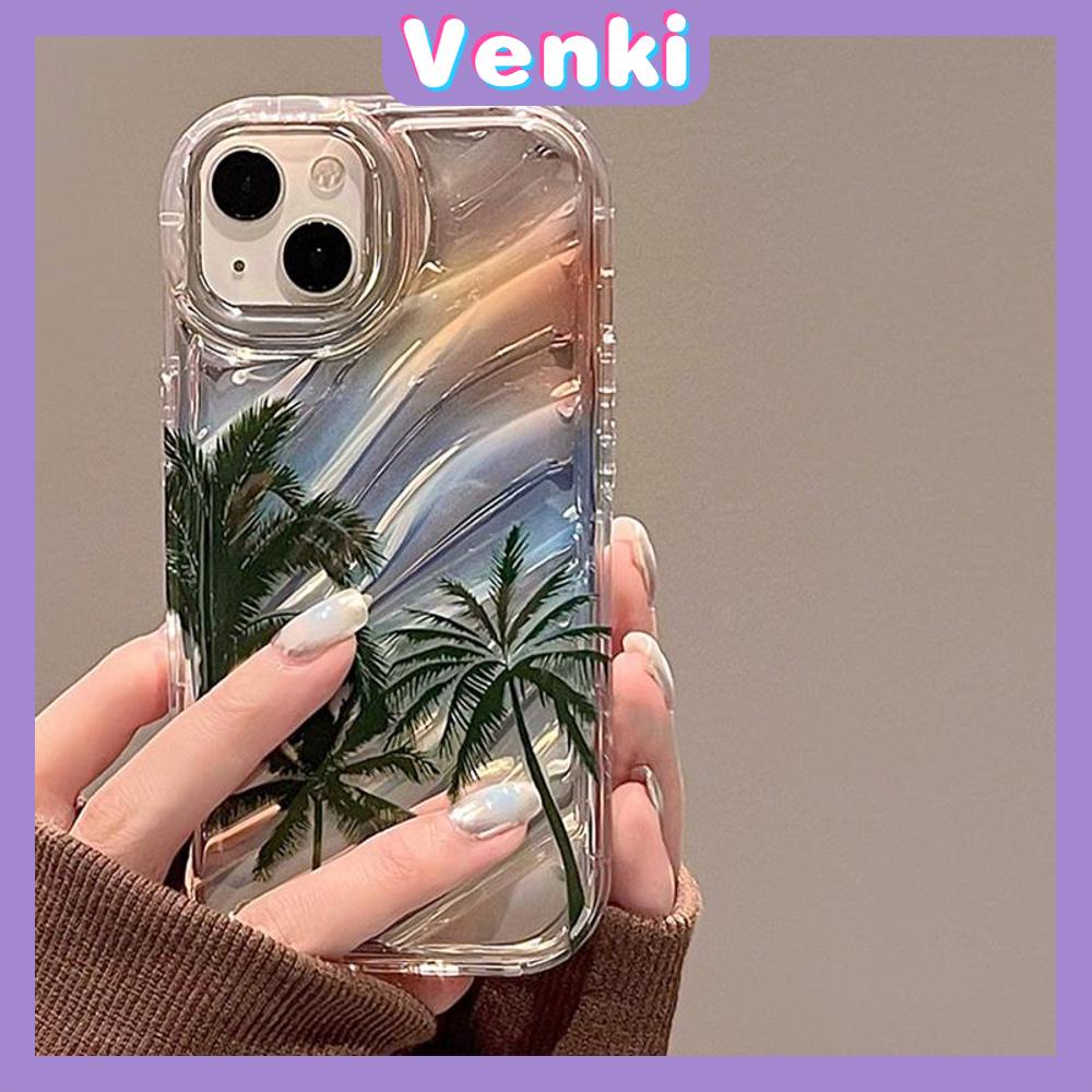 VENKI - Untuk iPhone 11 iPhone Case Laser Reflektif Bening Phone Case TPU Soft Shockproof Airbag Phone Case Summer Coco Kompatibel dengan iPhone 14 13 Pro max 12 Pro Max XR XR 7 8Plus