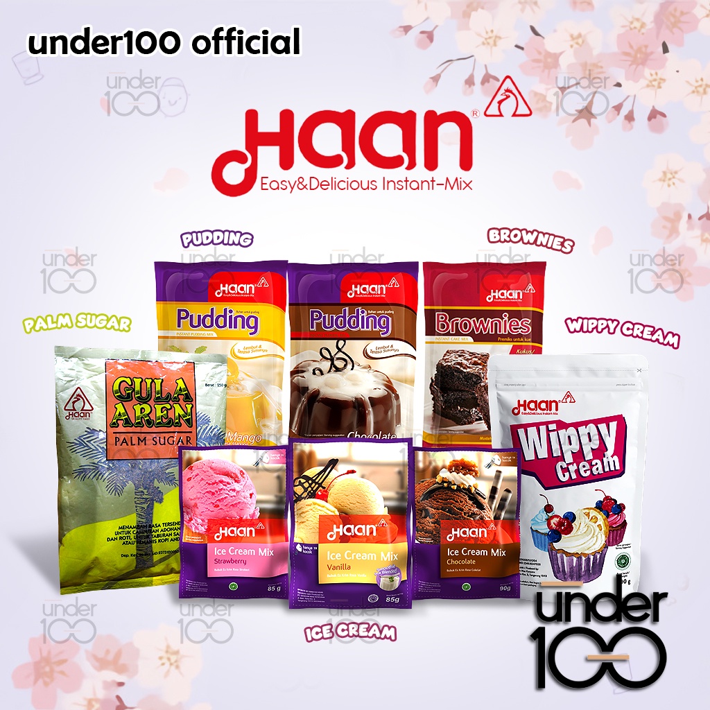 ❤ Under100 ❤ Haan Instan Mix All Varian Pudding | Brownies | Ice Cream Mix | Wippy Cream | Gula Aren | Halal BPOM