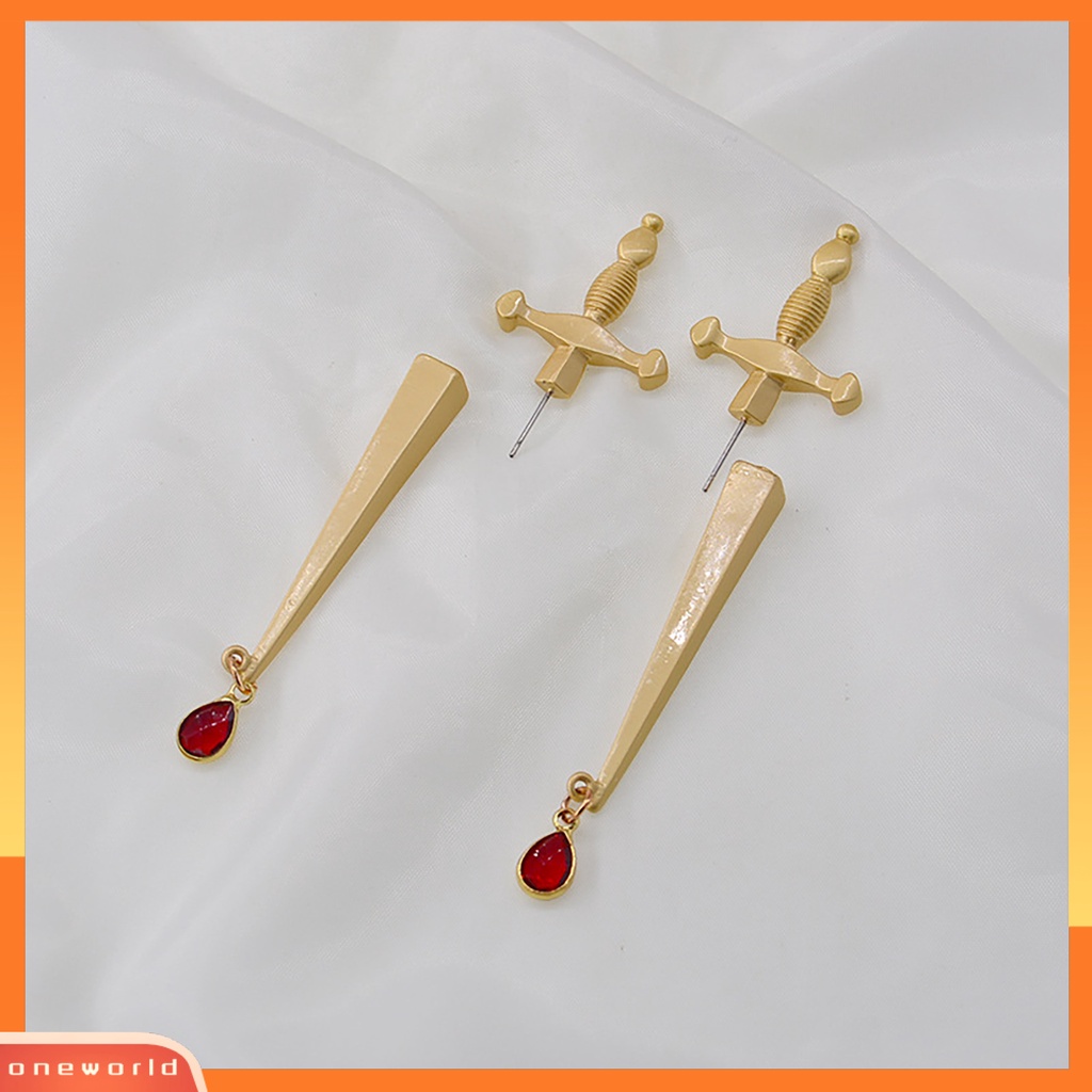 [WOD] Wanita Simulasi Darah Tersumpah Dagger Eardrops Personalized Stud Earrings Hadiah