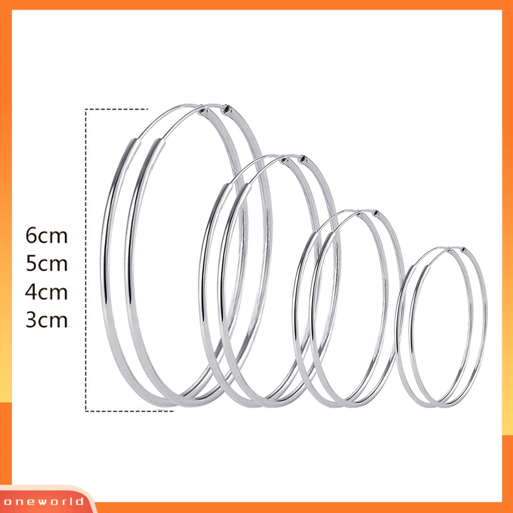 [WOD] 1pasang Cincin Telinga Elegan Menawan Berlebihan Permukaan Halus Lingkaran Besar Pengerjaan Halus Geometris Oversized Anting Hoop Besar Untuk Pacaran