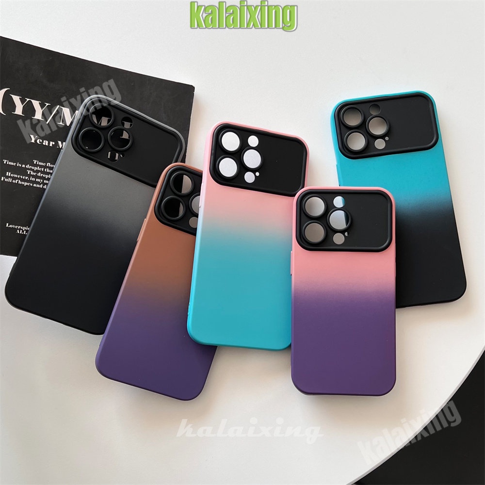 Casing Warna Gradasi Untuk iPhone 14 Pro Max 14Pro 13 12 11 Pro 11Pro Max Big Window Case Soft Caing