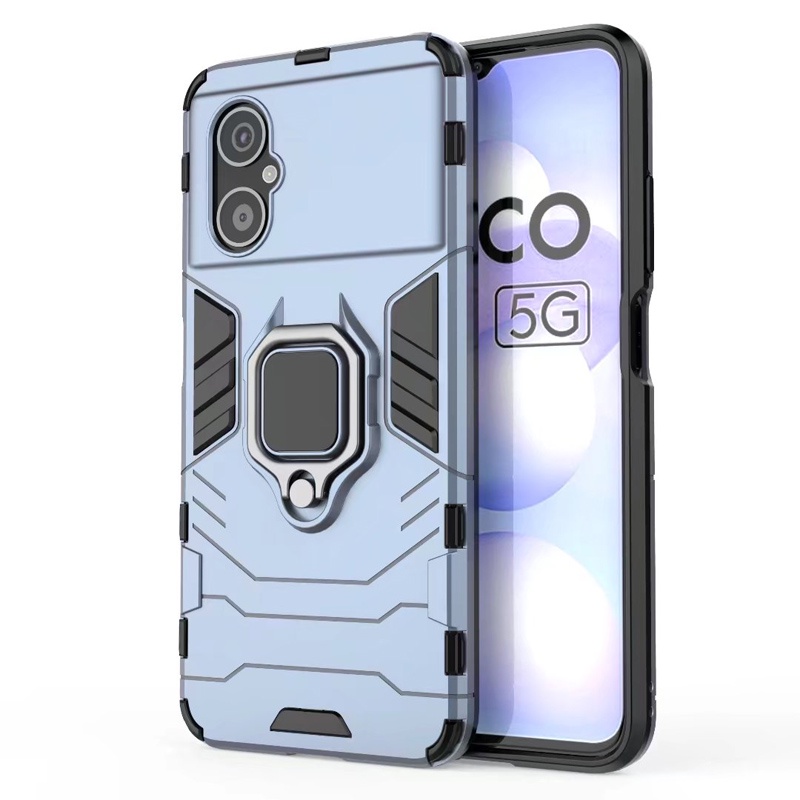 Shockproof Armor Case Untuk Xiaomi Poco M4 5G Cases Stand Holder Magnetic Phone Back Cover Untuk Pocophone Poco M4 5G Fundas