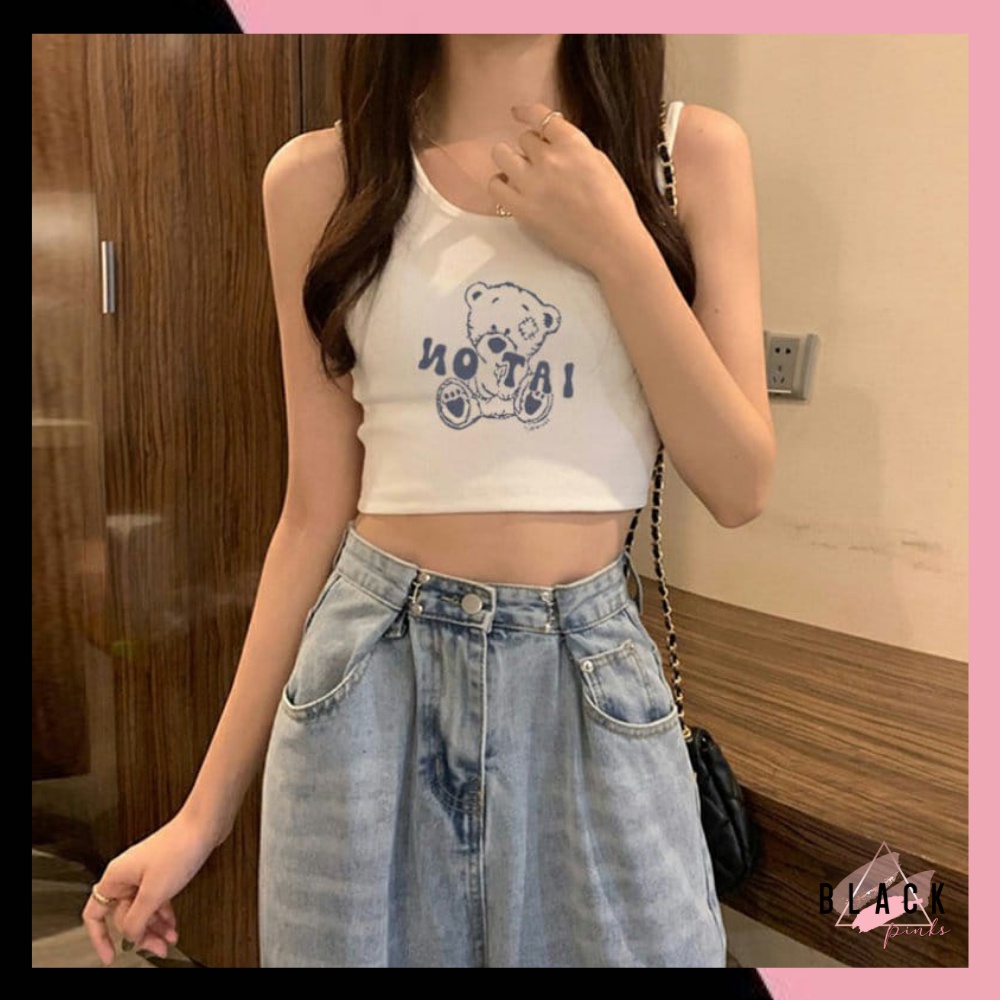 Blackpink Tanktop Fashion Wanita Atasan Croptop Wanita Import Premium 1271