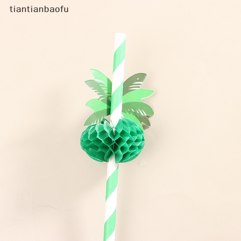 [tiantianbaofu] 10pcs Sedotan Kertas Sarang Lebah Kelapa Degradable Straws Cocktail Dekorasi Butik