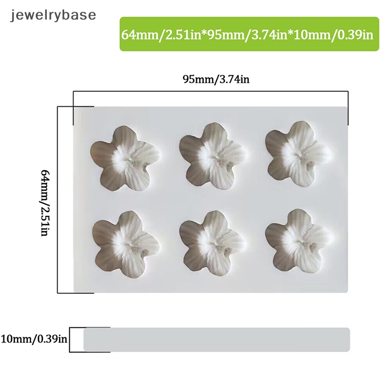 [jewelrybase] 1pc 6rongga 3D Lima Kelopak Bunga Cetakan Silikon DIY Dekorasi Kue Cetakan Butik