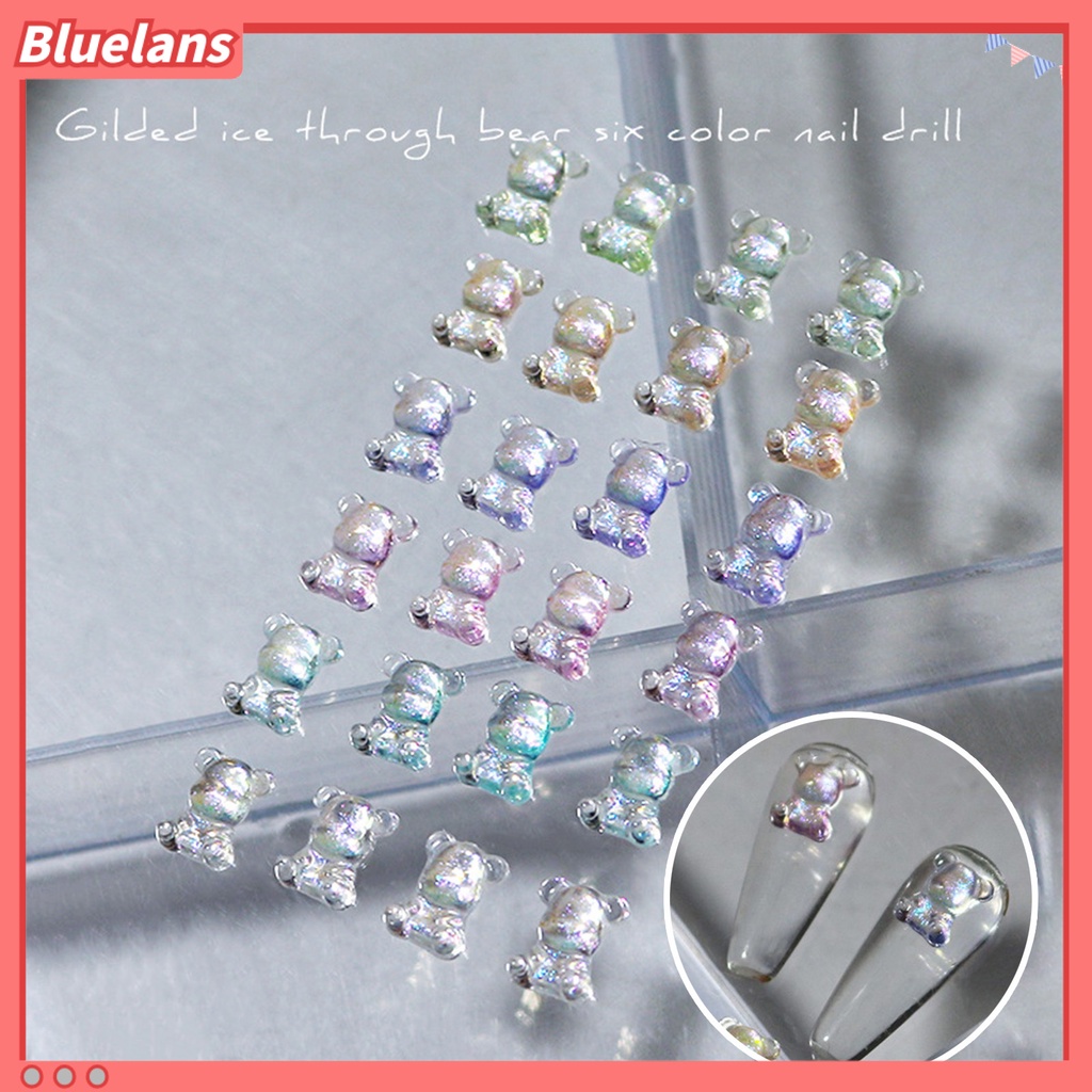 [BLM] 50pcs /Set Ornamen Kuku Efek Mengkilap Penembus Es Tembus Fashion Polish UV Gel Manicure Aksesoris Untuk Perempuan