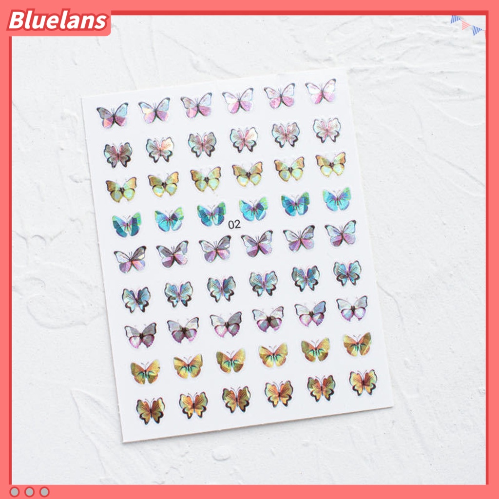 [BLM] Stiker Kuku Bentuk Indah Tahan Air Eye-catching Butterfly Nail Art Decal Easy-Peel Nail Nail Nail Nail Sticker Perlengkapan Kecantikan