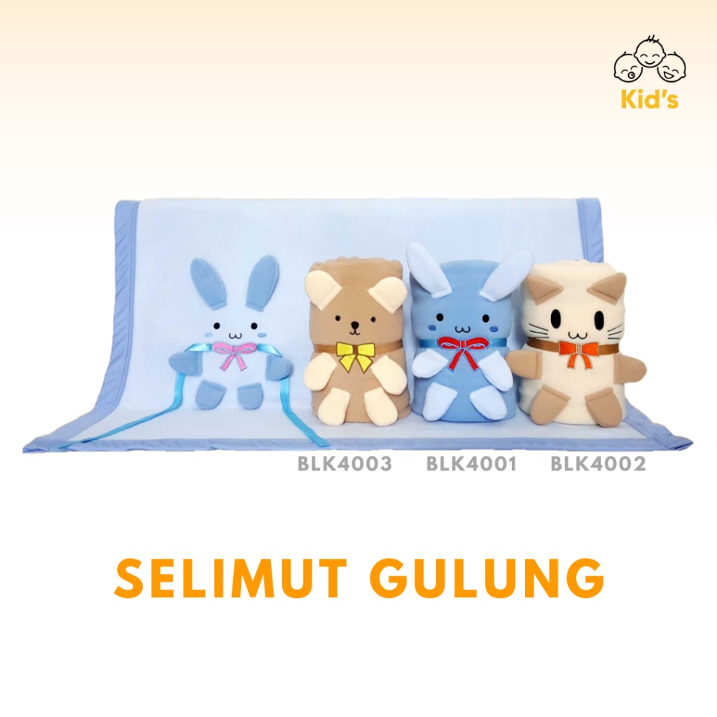 Hokina Selimut Gulung Baby Motif Cat Selimut Kepala / Selimut Bayi BLK4002