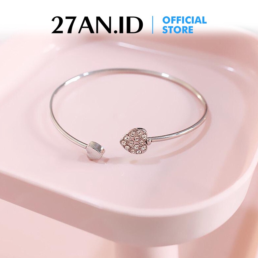 Gelang tangan H27 Gelang Motif Dua Hati Liontine Love Cantik Gelang Tangan Fashion Wanita  B14