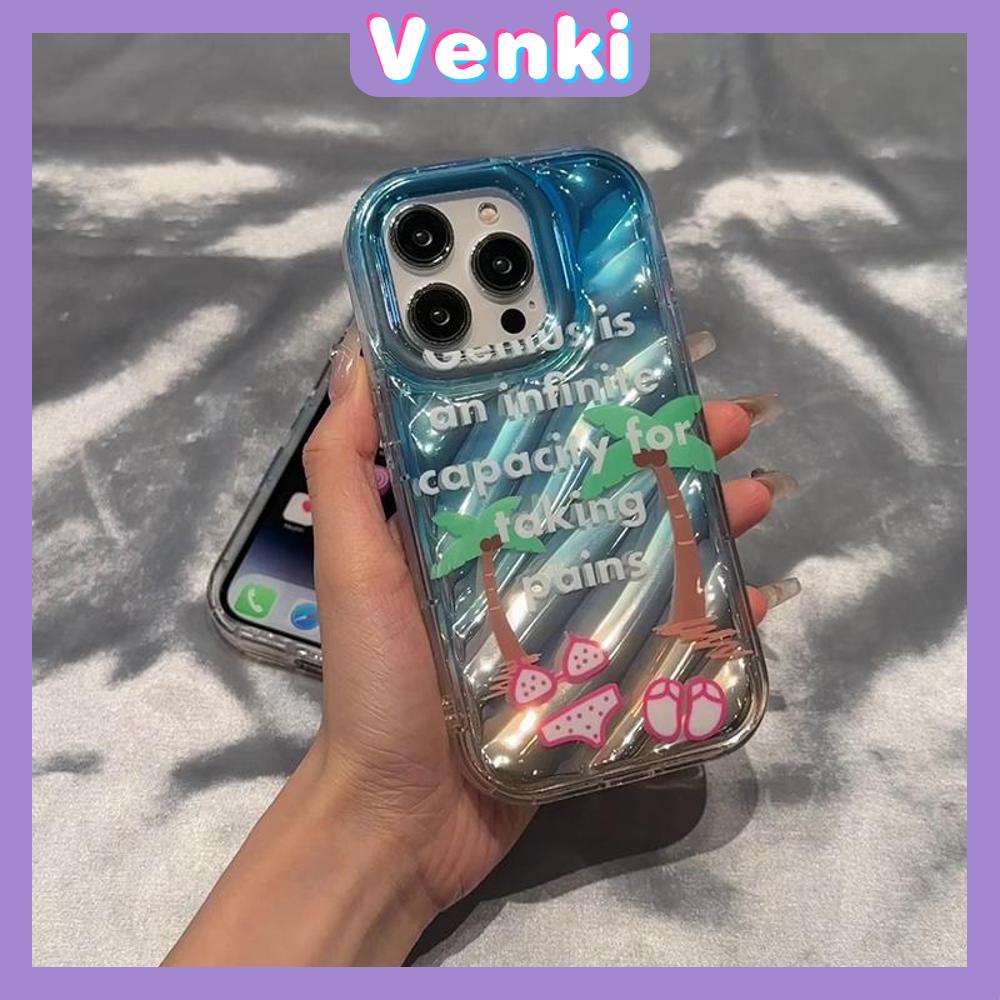 VENKI - Untuk iPhone 11 Transparan Laser Reflektif Ponsel Case TPU Soft Airbag Tahan Guncangan Ponsel Case Gradien Grafiti Keren Berdiri untuk iPhone 14 13 Pro max 12 Pro Max XR XR 7 8Plus