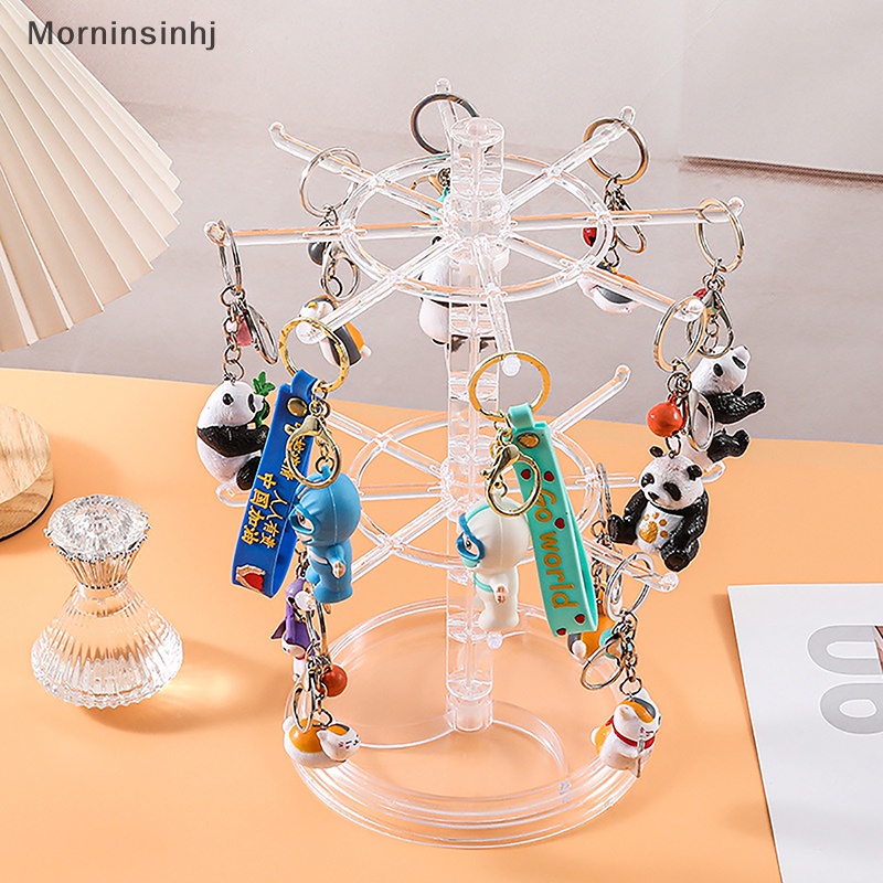 Mornin Stand Plastik Untuk Anting Liontin Gelang Perhiasan Dapat Diputar Display Stud Earrings Holder Jewellery Rack Storage Rak Kecil id