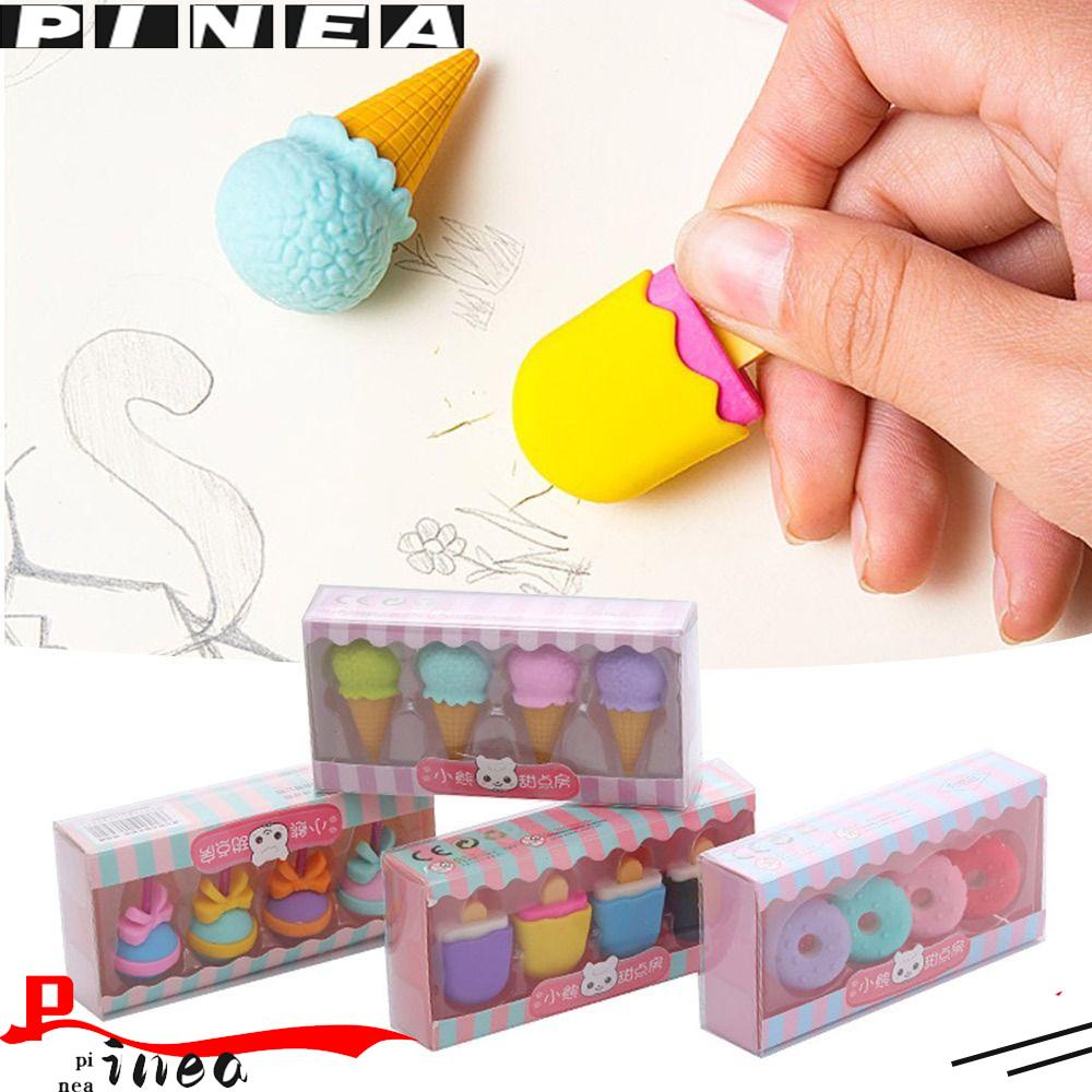 Pineapple 4PCS Erasers Set Hadiah Untuk Pelajar Anak-Anak Kreatif Karet Penghapus Pensil