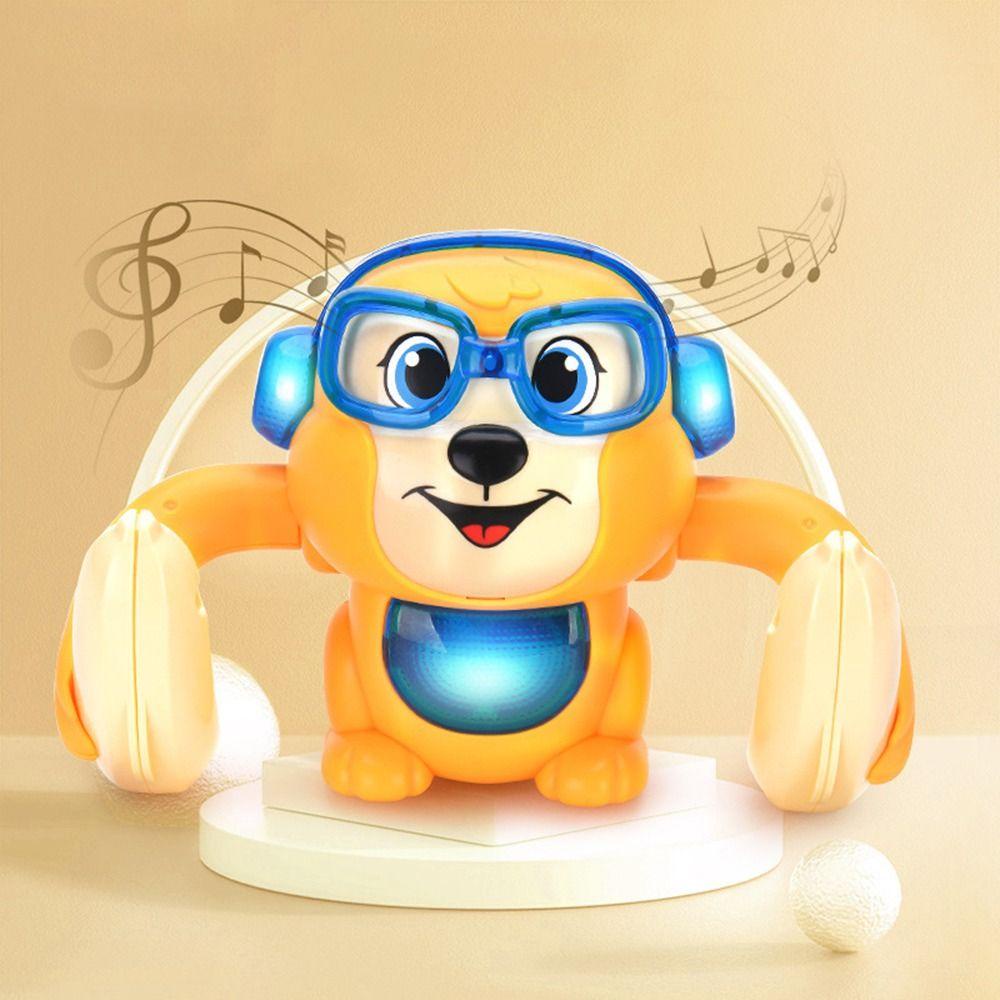 REBUY Rebuy Voice-activated Tumbling Monkey Mainan Bayi Lucu Induksi Rolling Monkey360° Merangkak Mainan Anak Merangkak Mainan Elektrik Kontrol Suara Rolling Electric Baby Toy