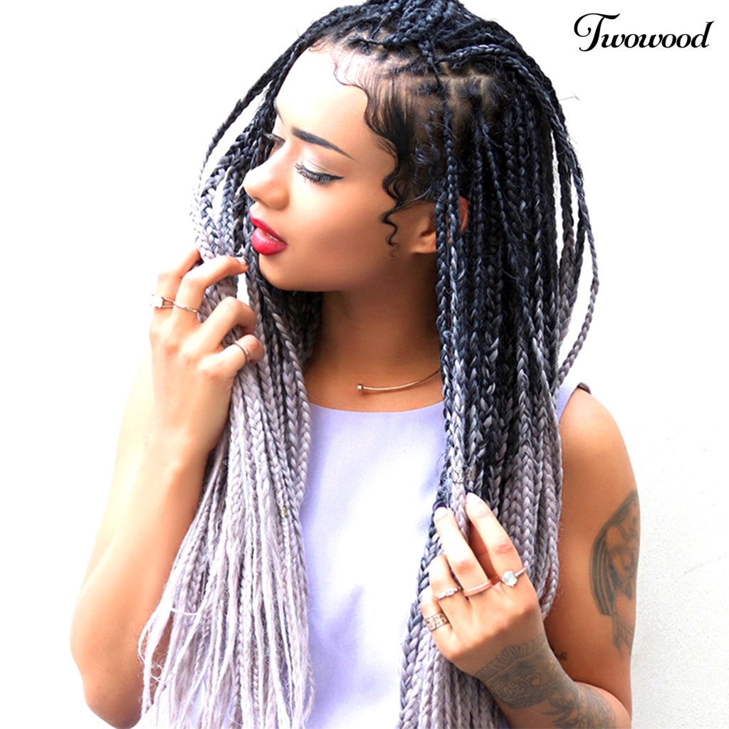 Twowood Wig Warna Gradasi Wanita Fashion Braided Hair Extension Untuk Club