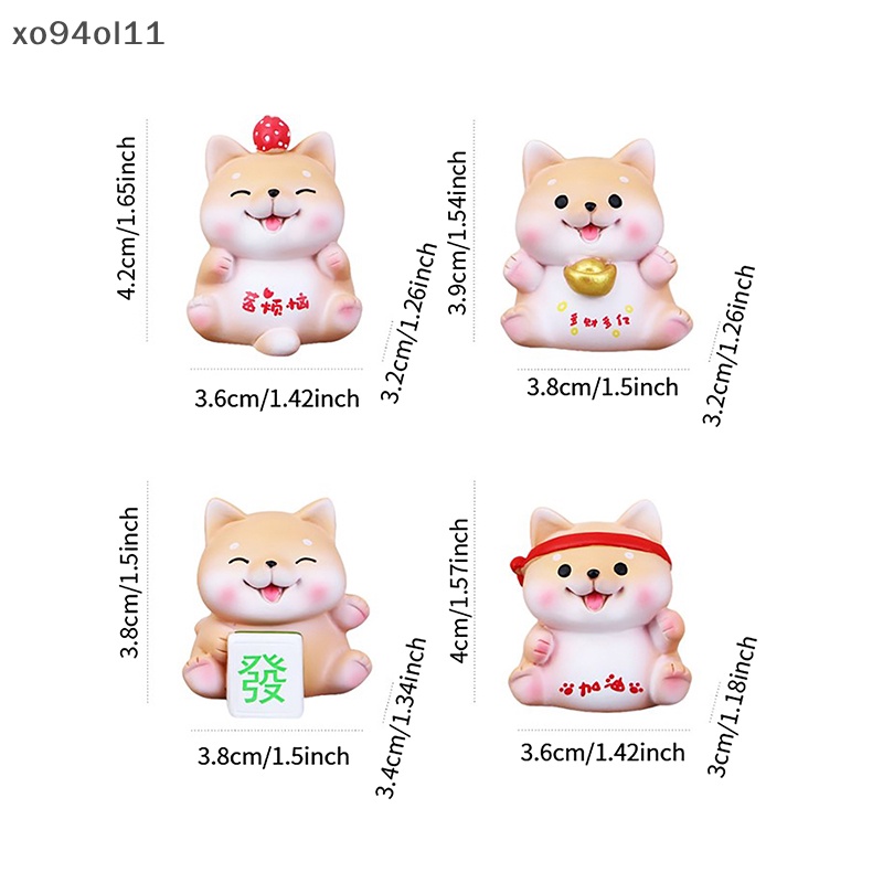 Xo Resin Lucky Dog Miniatur Patung Peri Ornamen Taman Hadiah Interior Mobil Kue Aksesoris Dekorasi Rumah OL