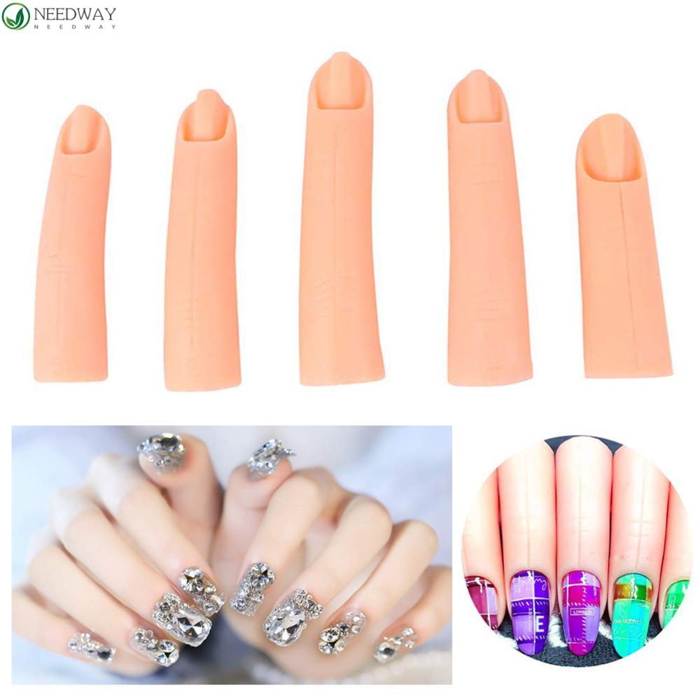 Needway Fake Fingers Flexible Untuk Alat Nail Art Akrilik Gel Model Praktek