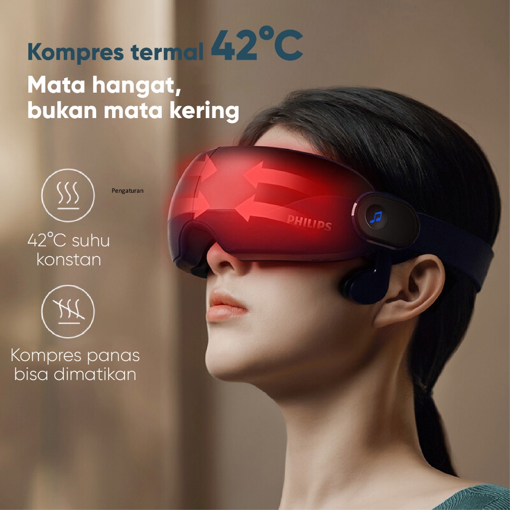 Philips massage Pijat eyes Bone transmission music/5 massage modes/3D hollow vision design PPM2702