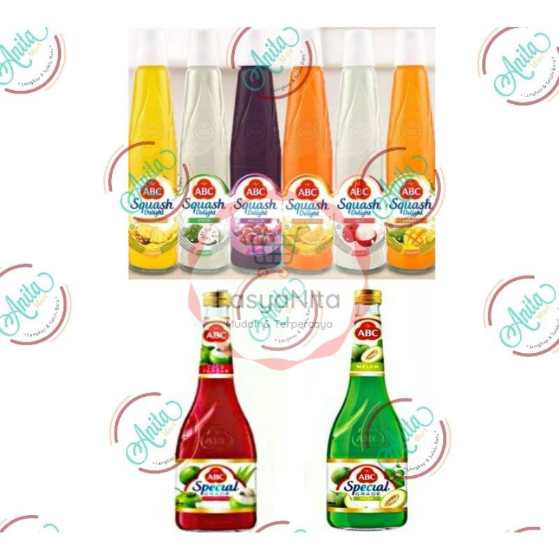 

ABC SIRUP SQUASH DELIGHT BOTOL 6 RASA 460ml - Syrup Grande Melon Cocopandan 485ml