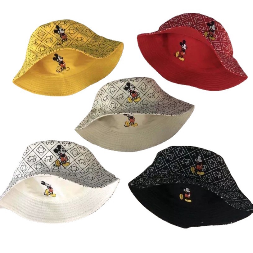 Topi Bucket Tabir Surya Kartun Bordir Mickey