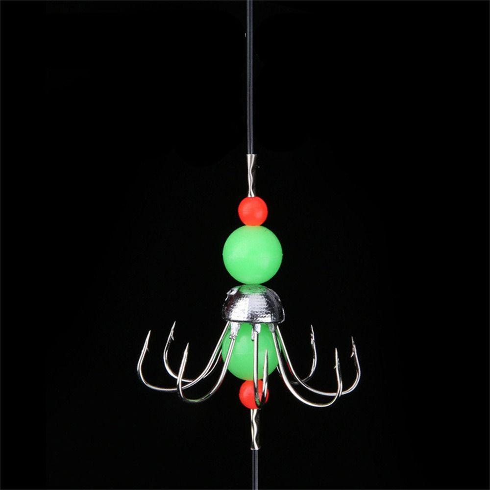 Lanfy String Hook Fishing Tackles Fluorescence Barbed Fishing Hooks Umpan Pancing Luminous Gurita Fishhook