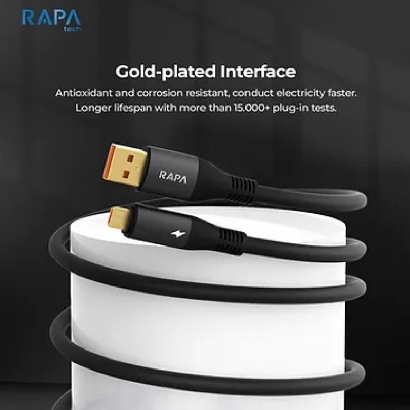 RAPAtech Kabel Data Micro Usb Fast Charging Gold Plated Super Speed Transmisi Data Up to 480 Mbps Data Cable Usb Micro Line Pro original bergaransi