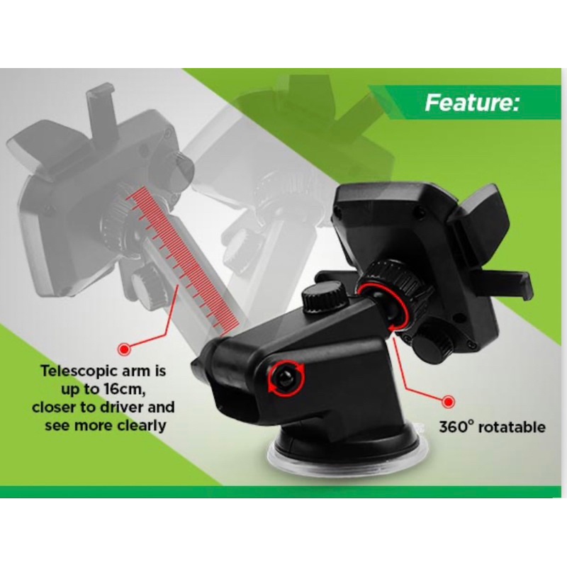 ROBOT C03 SMART CAR HOLDER 360 ROTATION HIGH QUALITY SMARTPHONE HOLDER MOBIL FOLDABLE DESIGN.