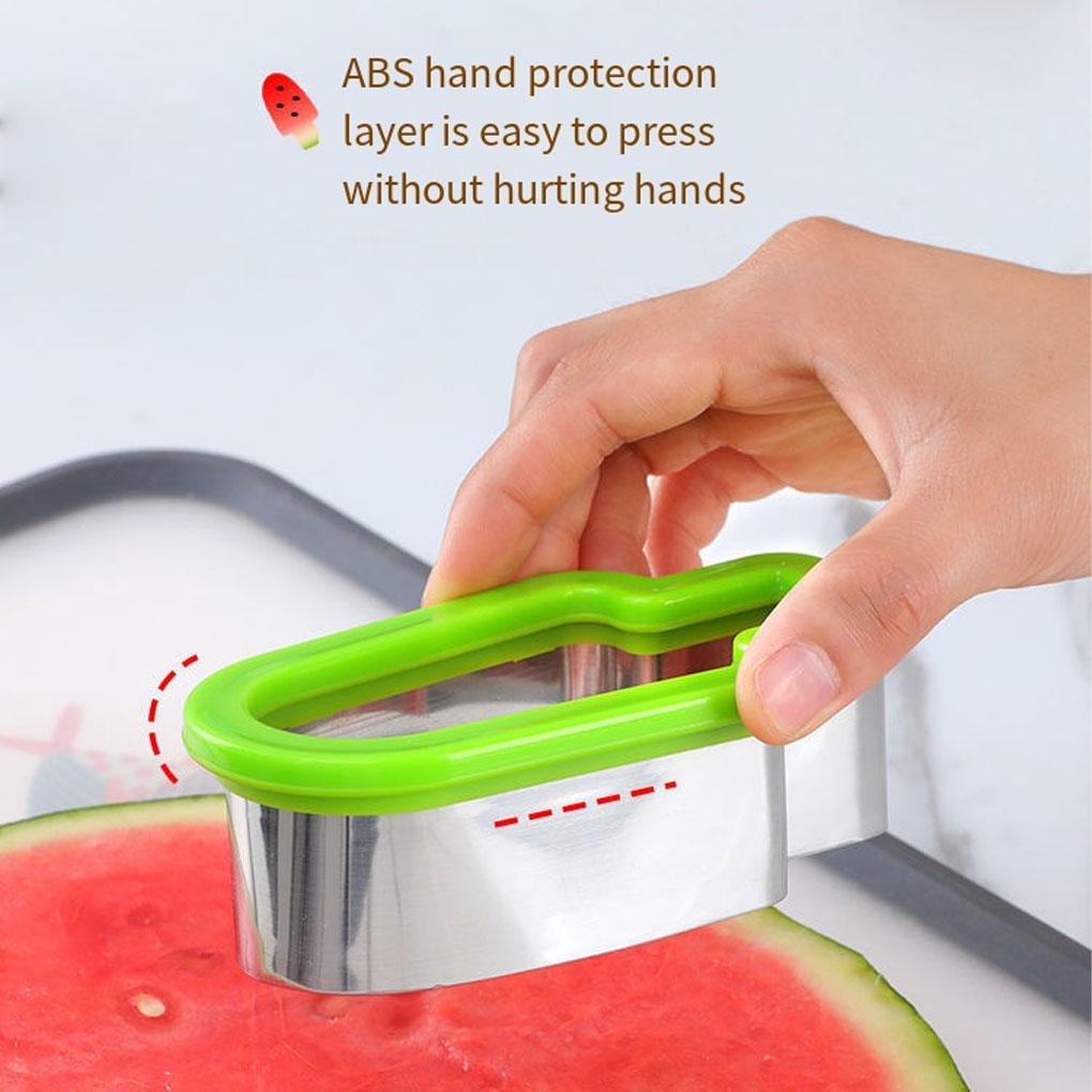 Watermelon Cut Stainless Steel Cutting Fruit Pulp Separator Tahan Air Alat Pengiris Buah Cetakan Bentuk Es Loli