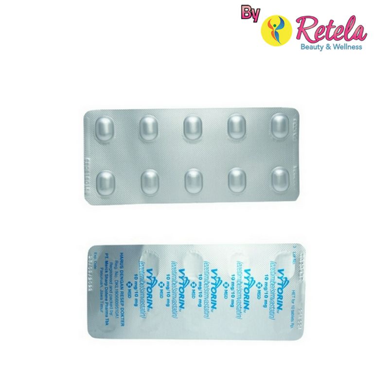 VYTORIN 10/10MG 1 STRIP 10 TABLET ( Ezetimibe 10 mg dan Simvastatin 10 mg)