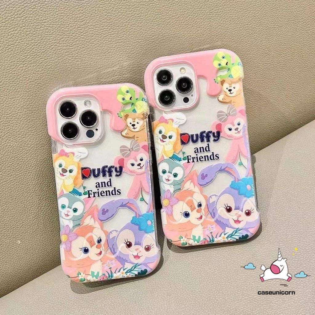 IPHONE 3d Warna Ice Cream Lucu Disney LinaBell Stellalou Case Kompatibel Untuk Iphone13 11 12 14 Pro Max 7Plus X XR 7 8 Plus XS Max SE 2020kartun Kirby Cinta Hati Doodle Lembut TPU Cover