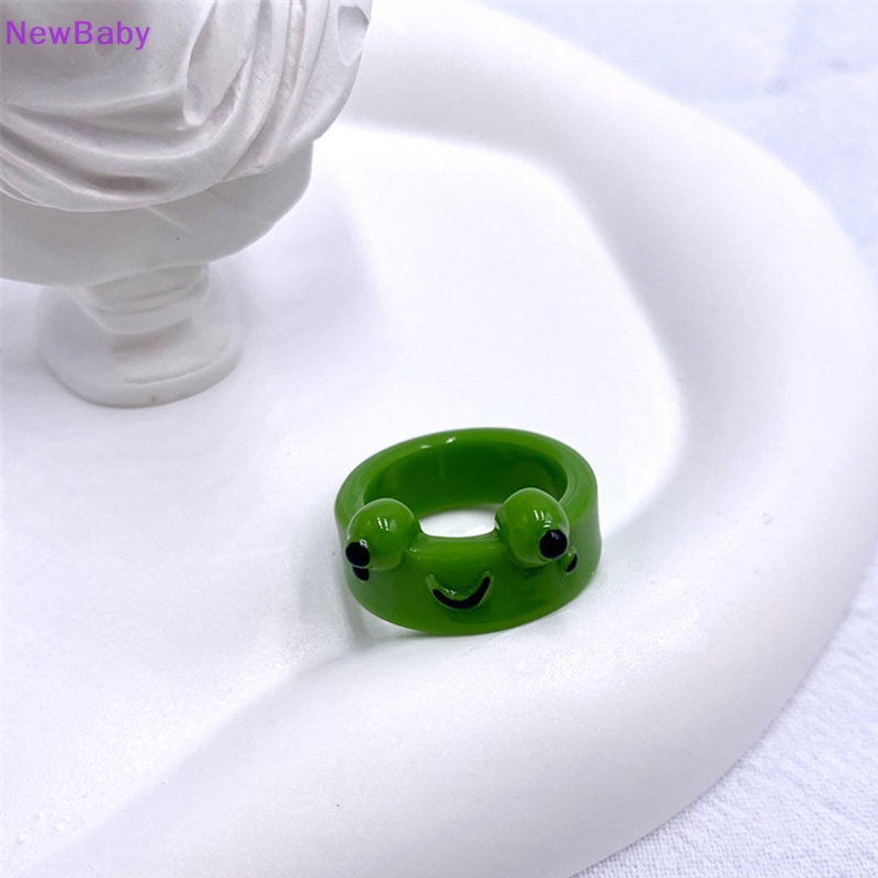 Newbaby Cute Smile Frog Rings Untuk Wanita Gadis Lucu Kartun Hewan Cincin Perhiasan Aesthetic Greative Friendship Ring Pesta Travel Hadiah ID